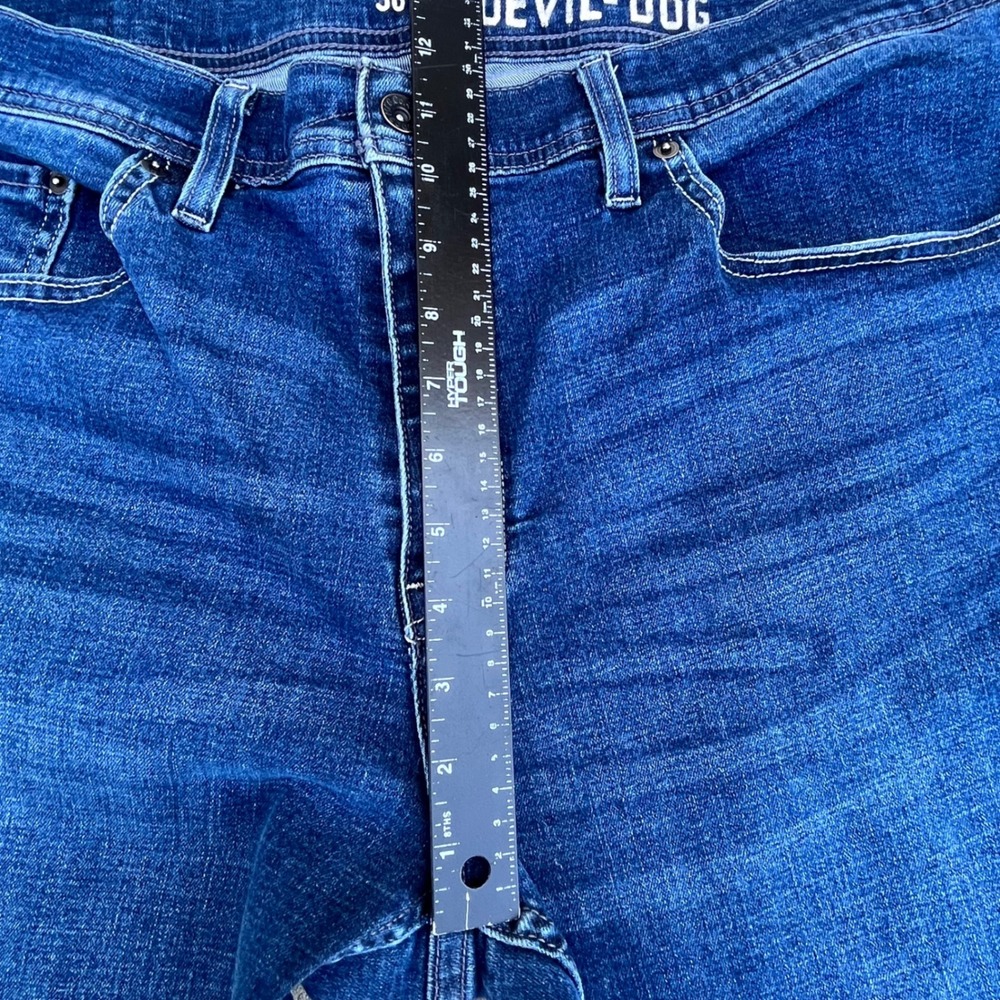 Devil-Dog Dungarees Mens Relaxed Bootcut Jeans Dark Wash Blue 36x30 - Picture 6 of 7